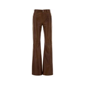 Haikure Women Chocolate Leather Pant